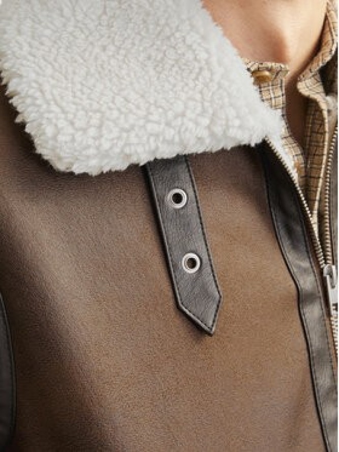 Jack & Jones Kurtka z imitacji skóry Cole Aviator 12261819 Brązowy Regular Fit