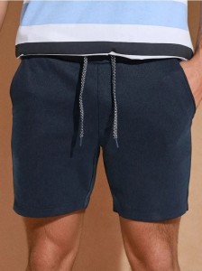 Szorty slim fit - granatowy