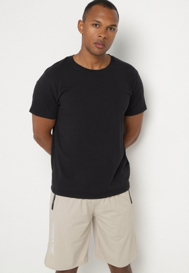 Beżowe Szorty z Napisami Liremine