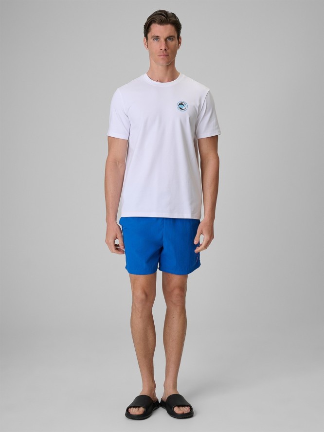 4F T-shirt regular z nadrukiem męski - biały L