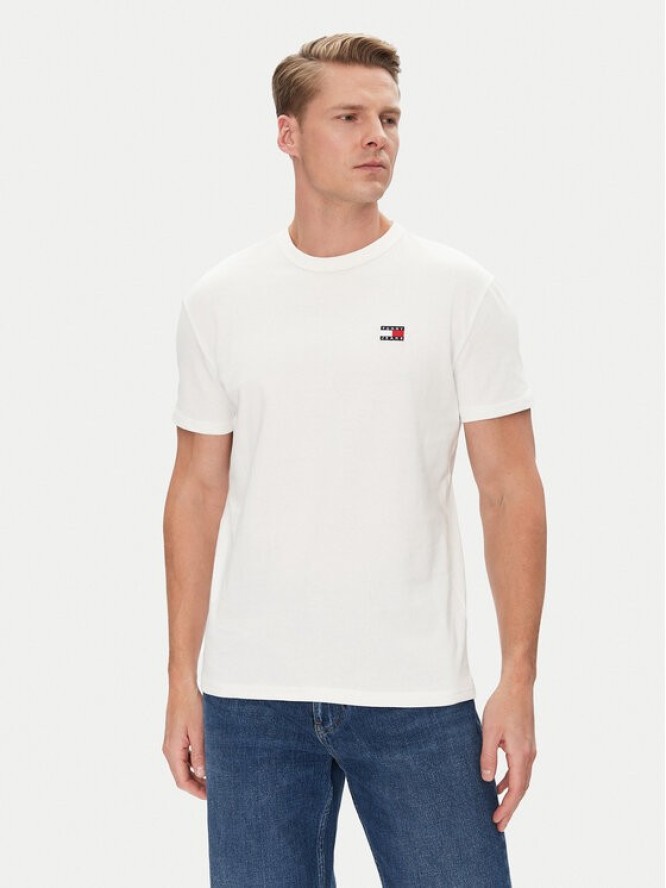 Tommy Jeans T-Shirt Badge DM0DM20322 Biały Regular Fit