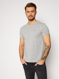 Tommy Jeans T-Shirt DM0DM04411 Szary Slim Fit