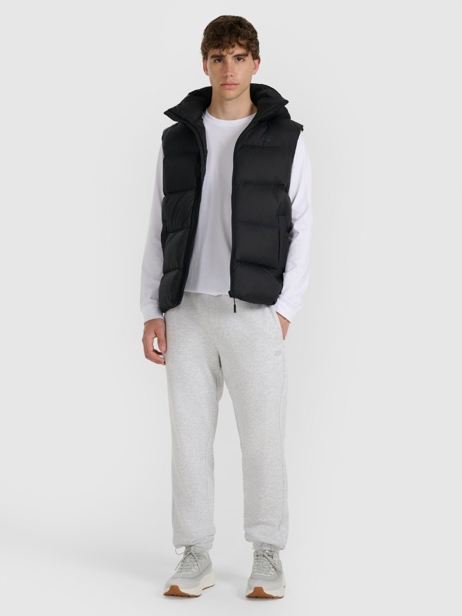 4F Bezrękawnik puchowy z naturalnym wypełnieniem męski - czarny XL