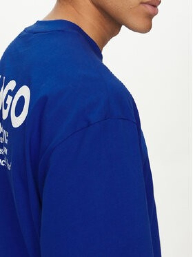 HUGO T-Shirt Nalono 50509776 Niebieski Loose Fit