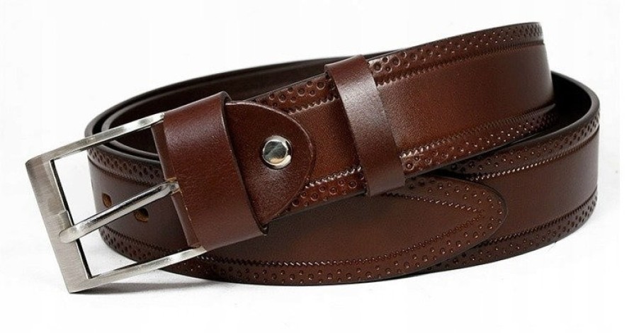 Pasek męski Rovicky brązowy PRS-07-BGE BROWN