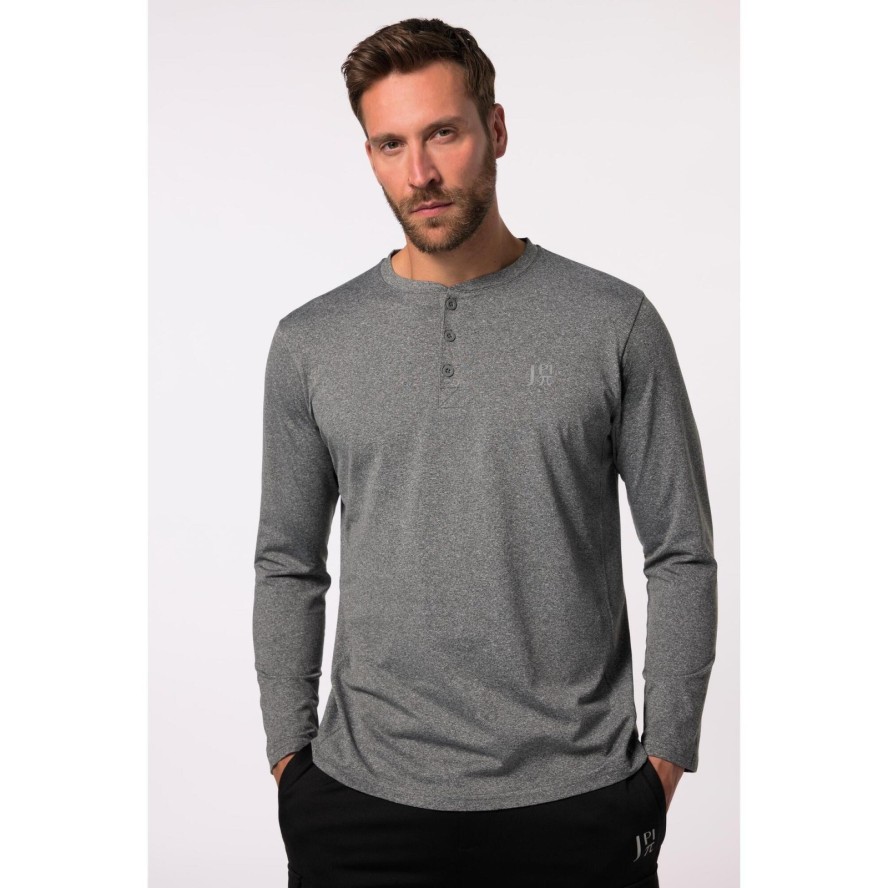 Męska Funkcyjna koszulka henley FLEXNAMIC® trekking długi rękaw