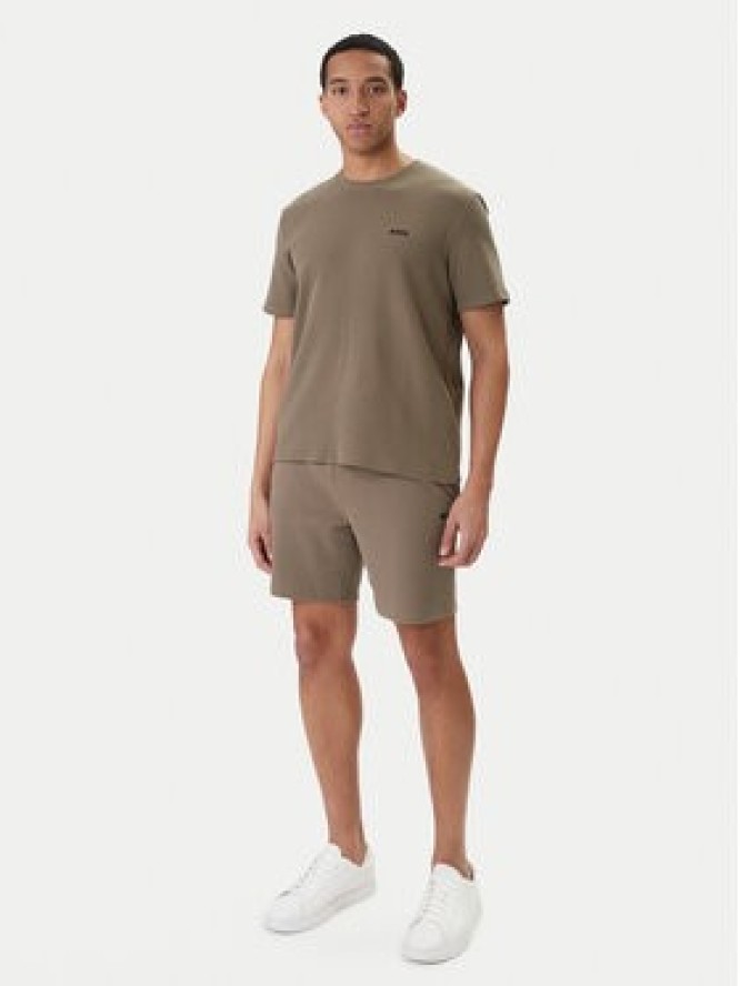 BOSS T-Shirt Waffle 50535891 Brązowy Regular Fit