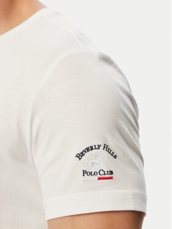 Beverly Hills Polo Club T-Shirt F-SS26M-TS0005 POL Biały Regular Fit