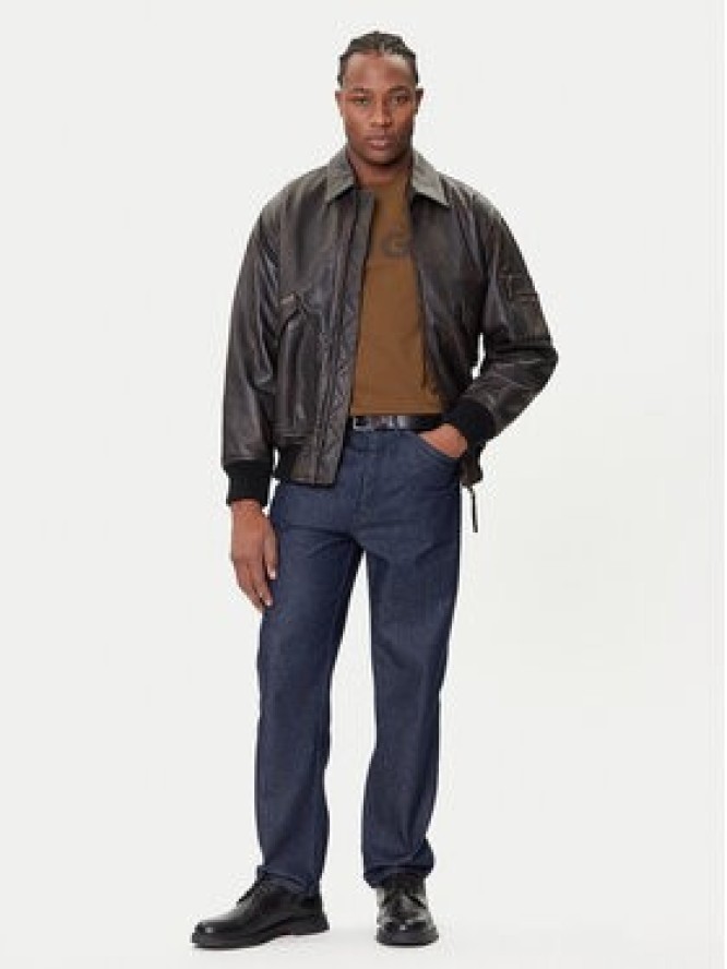 HUGO Kurtka skórzana Laviat 50541865 Brązowy Regular Fit