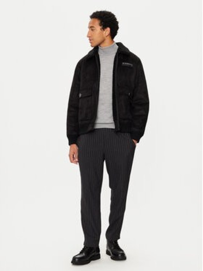 Richmond X Kurtka z imitacji skóry UMA24167MT Czarny Regular Fit