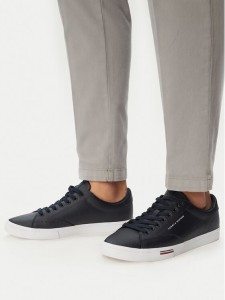 Tommy Hilfiger Tenisówki Vulc Core Rwb Long Lace Lth FM0FM05814 Granatowy
