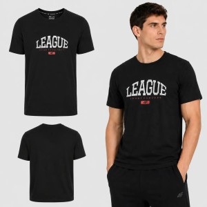T-SHIRT MĘSKI 4F KOSZULKA SPORTOWA Z NADRUKIEM BAWEŁNIANA L M3326 SS26