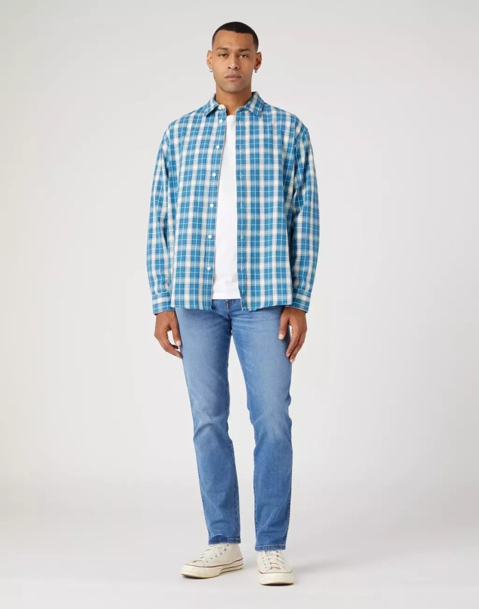 WRANGLER TEXAS SLIM MĘSKIE SPODNIE JEANSOWE JEANSY ON POINT W12SCSZ84 112330699