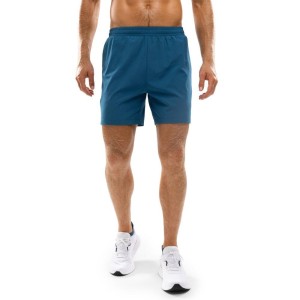 Męskie krótkie spodenki do biegania 2 w 1 Fitness Siroko Admix Blue