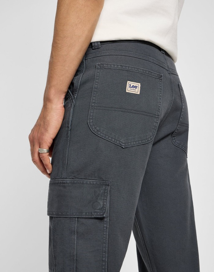 LEE MĘSKIE SPODNIE MATERIAŁOWE CARGO PANT DARK MUTED GRAY 112355783 L72K008531