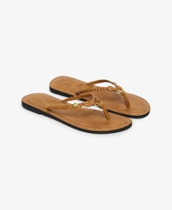 superdry Plecione klapki z ekologicznej skóry – Argan Oil Brown
