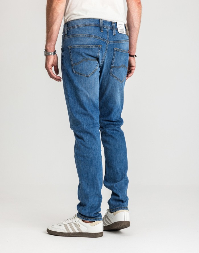 Męskie Spodnie Jeansowe Mustang Style Oregon Tapered Denim Blue 1017123 5000 682