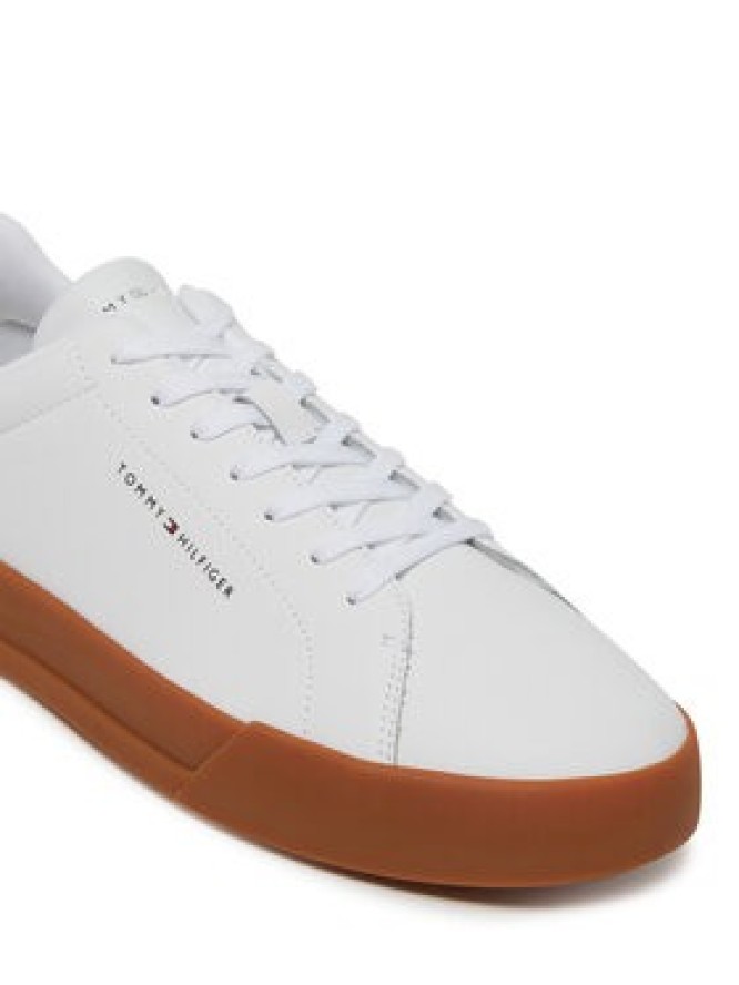Tommy Hilfiger Sneakersy Th Court Lth Detail Ess FM0FM05367 Biały