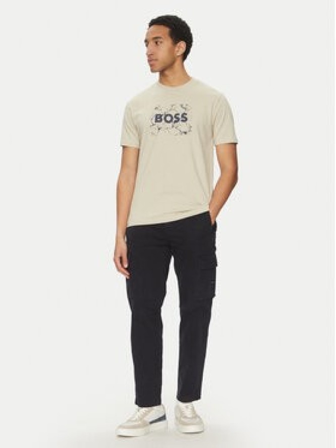 BOSS T-Shirt Logo Space 50539186 Beżowy Regular Fit