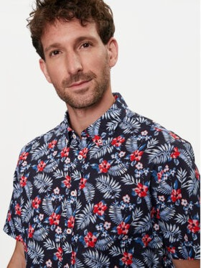 Bugatti Koszula 9450 58333A Granatowy Slim Fit