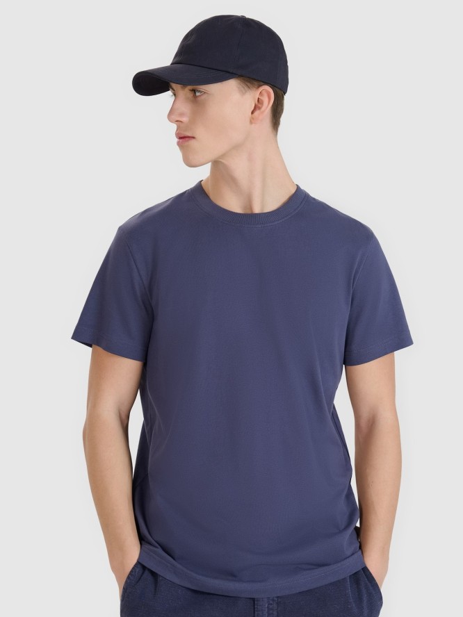 4F T-shirt regular z nadrukiem męski - szary S