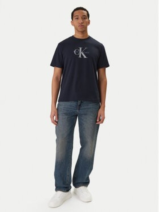 Calvin Klein Jeans T-Shirt Hero Monologo LV04RB862G Granatowy Regular Fit