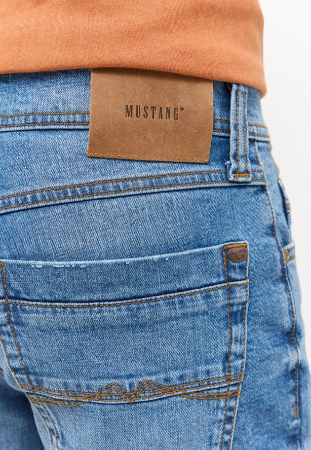MĘSKIE SZORTY MUSTANG Washington Shorts Denim Blue 1015149 5000 404