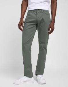 MESKIE SPODNIE MATERIALOWE LEE STRAIGHT FIT MVP OLIVE GROVE 112349250