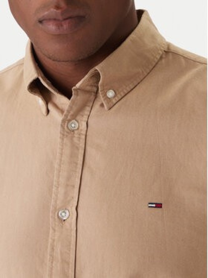 Tommy Jeans Koszula Oxford DM0DM22836 Beżowy Regular Fit