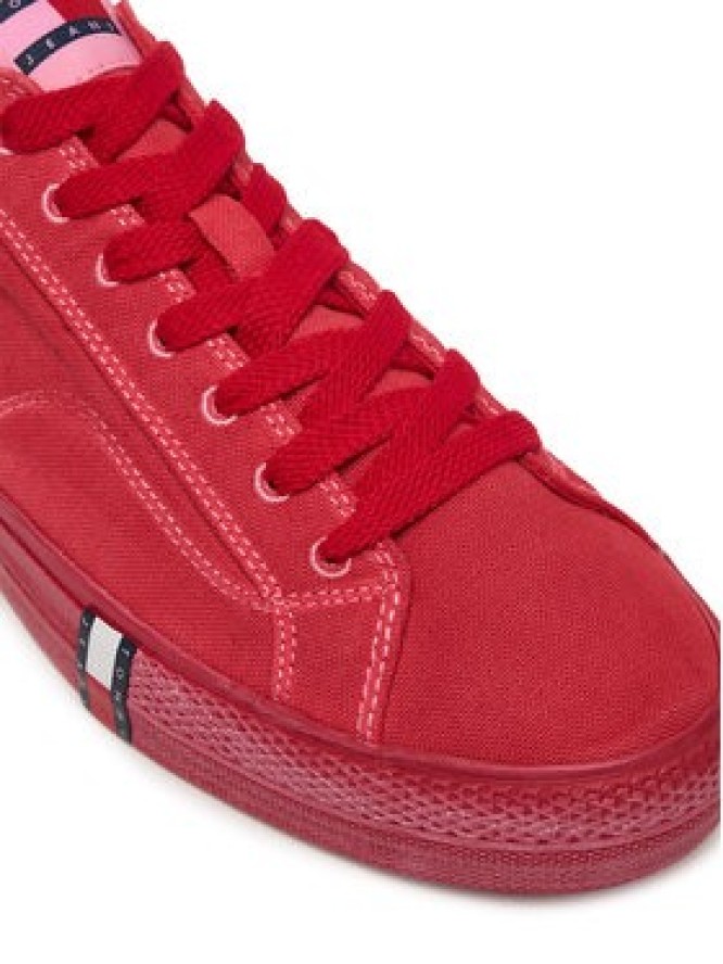 Tommy Jeans Tenisówki Archive Vulc. Y2K Washed Canvas EM0EM01720 Czerwony