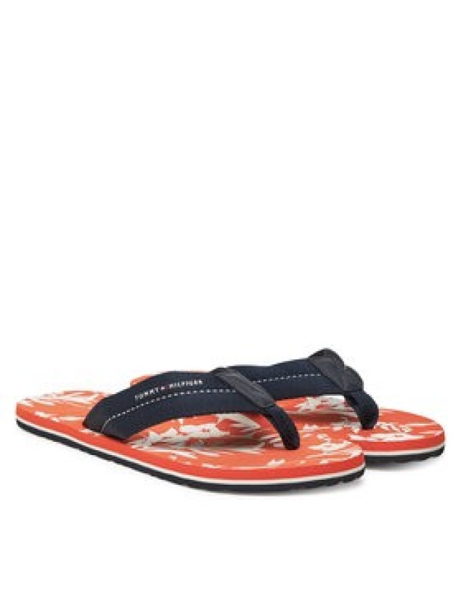 Tommy Hilfiger Japonki Hilfiger Flw Print Beach Sandal FM0FM05507 Granatowy