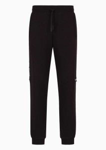 Spodnie dresowe męskie EA7 Emporio Armani sportowe czarne (6DPP57-PJOGZ-1200)