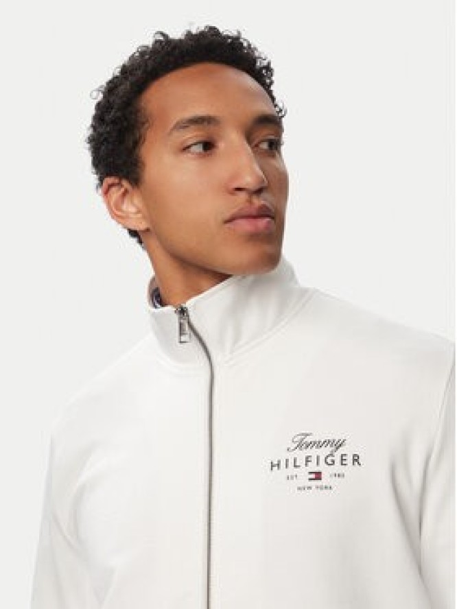 Tommy Hilfiger Bluza Script Stack MW0MW43219 Biały Regular Fit