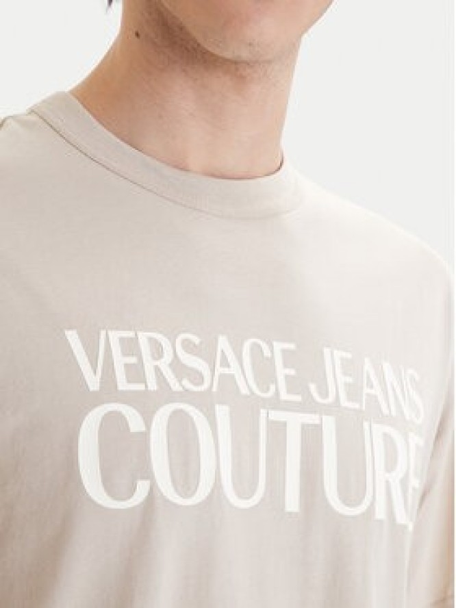 Versace Jeans Couture T-Shirt 80GAHT01 CJ00T Beżowy Regular Fit
