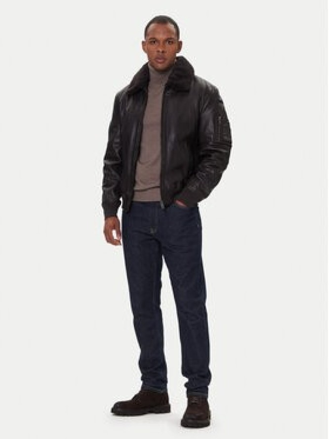 Milestone Kurtka skórzana Tom 531041 21070 Brązowy Regular Fit