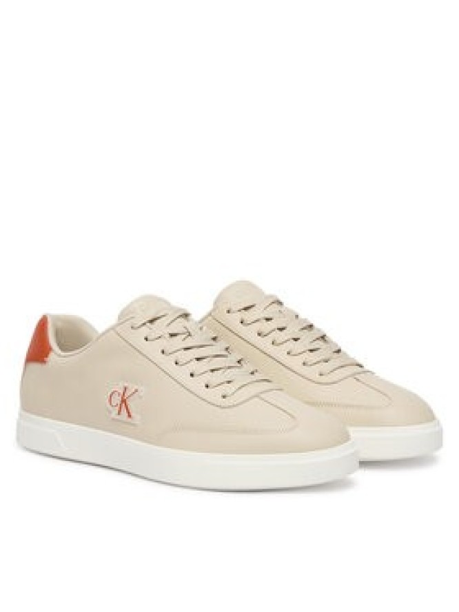 Calvin Klein Sneakersy Low Prof Cupsole Emb Lth HM0HM02124 Beżowy