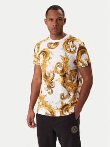 Versace Jeans Couture T-Shirt 80GAH6S0 JS543 Biały Regular Fit