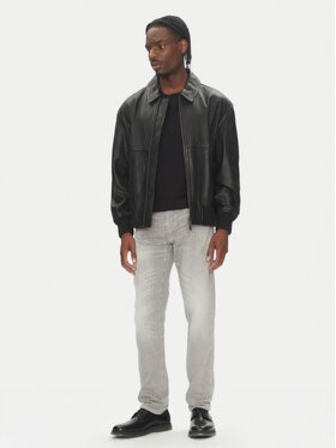 BOSS Kurtka skórzana Joberg 50543240 Czarny Relaxed Fit