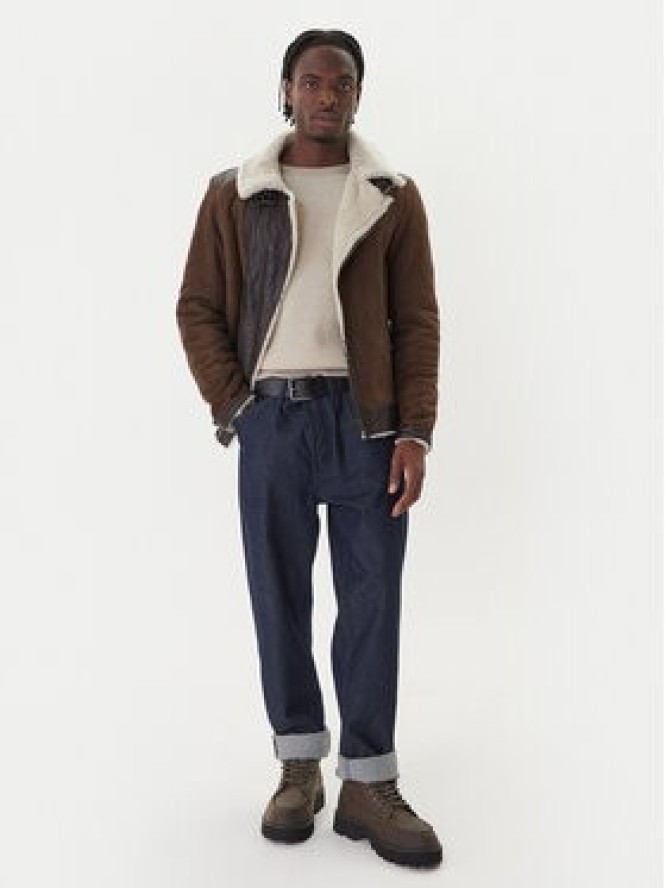 Aeronautica Militare Kurtka skórzana 252PN0164U100893 Brązowy Regular Fit