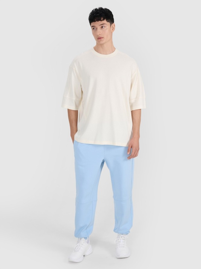 4F T-shirt oversize gładki męski - biały XL