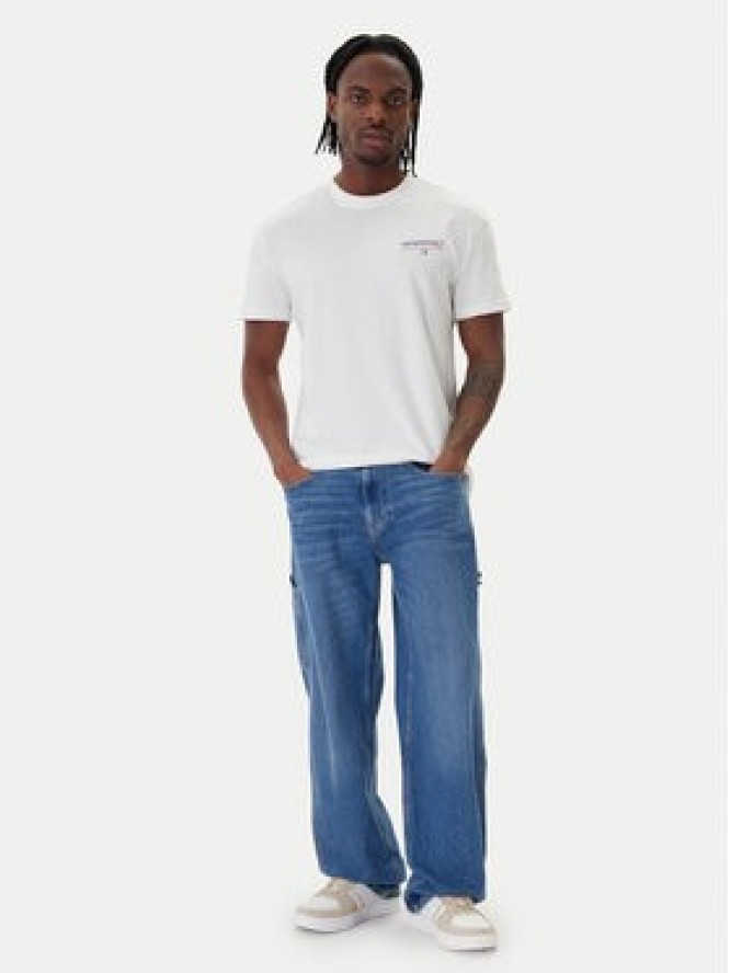 Tommy Jeans T-Shirt Poster DM0DM22541 Biały Regular Fit