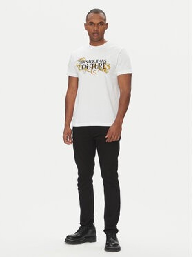 Versace Jeans Couture T-Shirt 78GAHC05 Biały Regular Fit