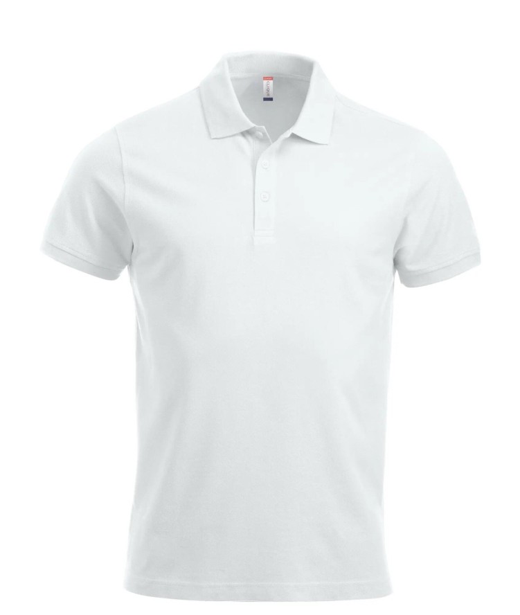 clique Classic Lincoln S/S Polo — nowoczesny krój, 100% bawełna – white
