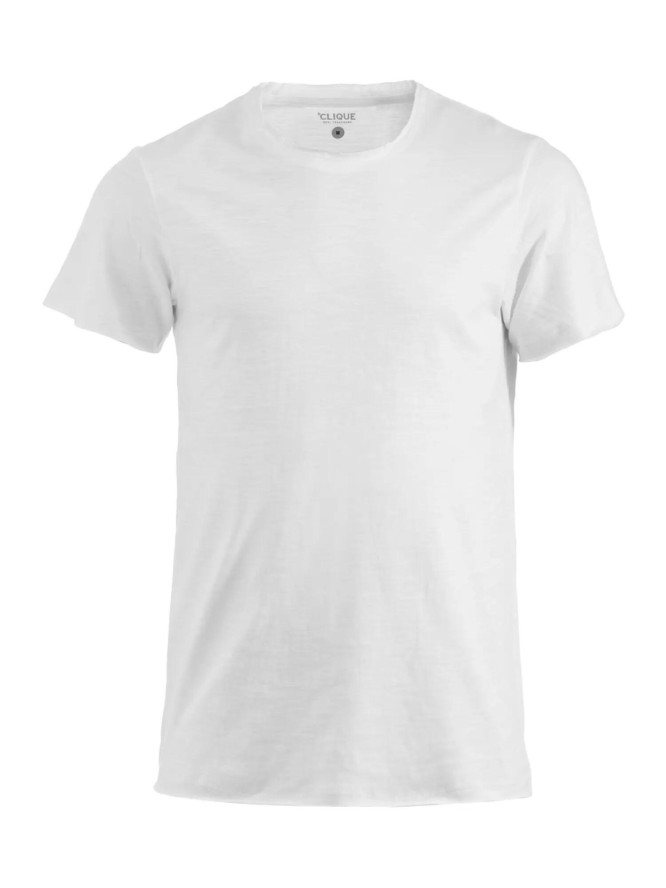 clique Derby-T T-shirt z bawełny slub — modern fit – stone white