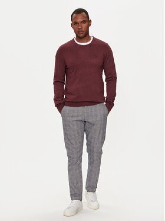 Lindbergh Sweter 30-80043 Bordowy Slim Fit