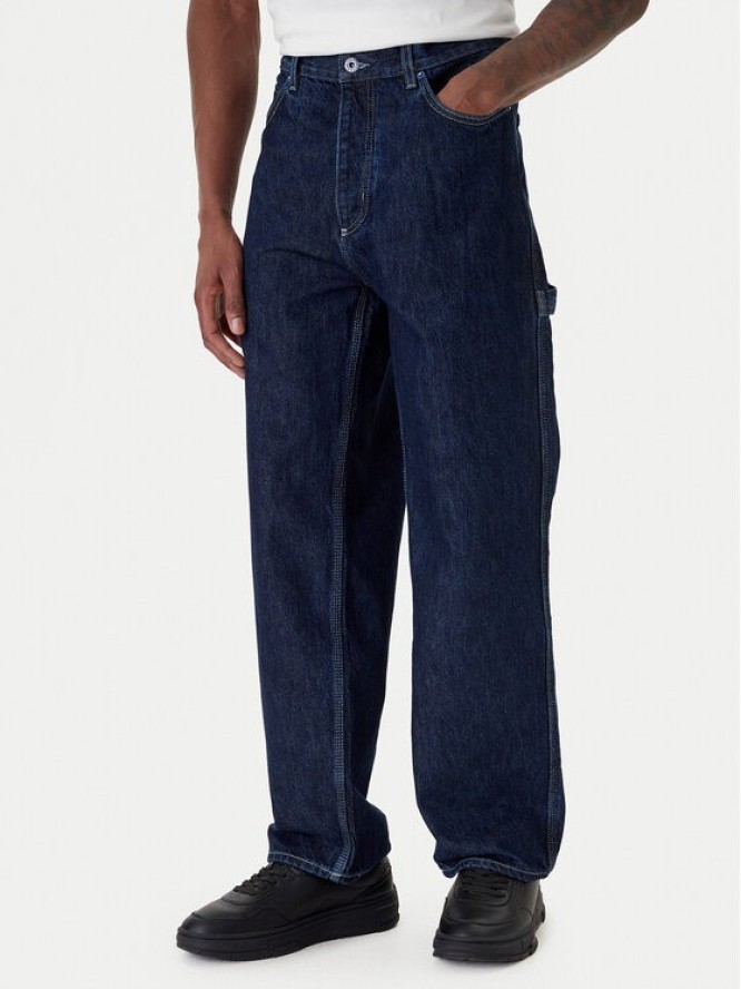 HUGO Jeansy Carpenter 50553473 Granatowy Baggy Fit