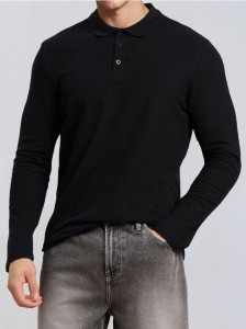 Bawełniana koszulka polo - czarny