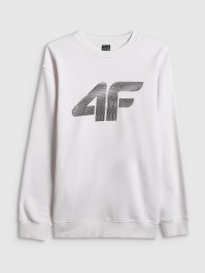 4F Bluza dresowa nierozpinana bez kaptura męska - biała L