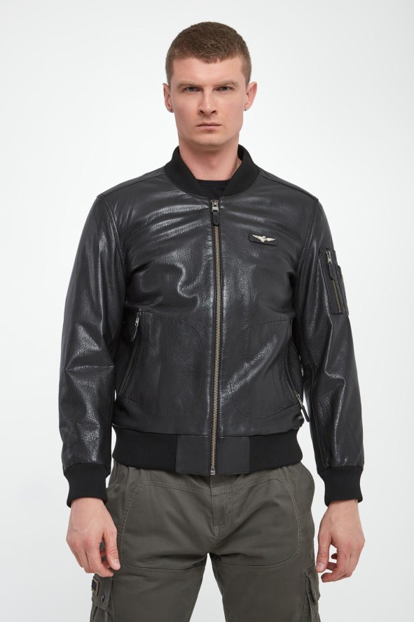 Kurtka męska bomberka skórzana AERONAUTICA MILITARE