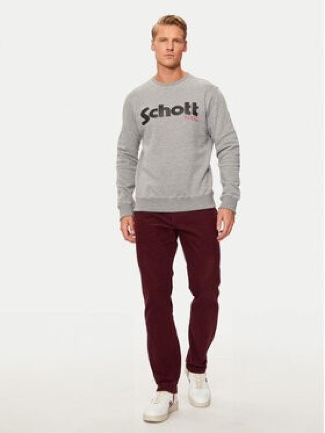 Schott NYC Bluza SWCREW Szary Regular Fit